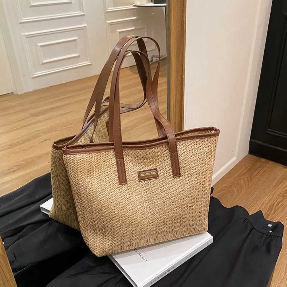 Trendy Summer Weave Str Bag Boho Casual Str Shoder Bag Leisure Beach Tote Bag for Wen1 D251028