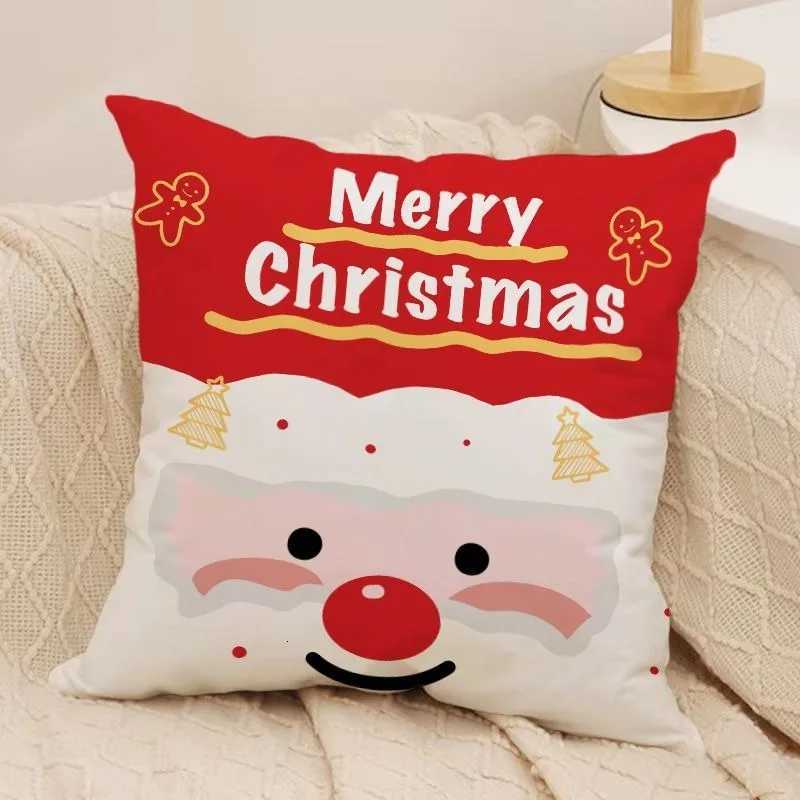 Pillow Case Cute Gingerbread Man Christmas Throw Cover Festive Home Decor Cushion Case C251028