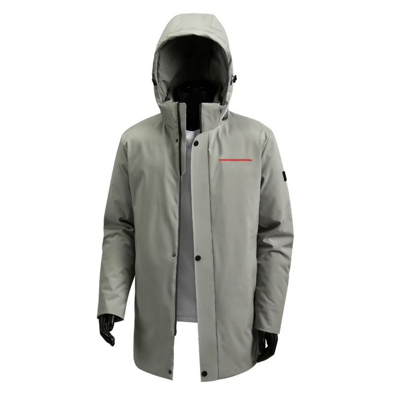 Warm mens designer down jacket men coat top fashion winter hooded simple business casual red logo long men down cotton coats versatile loose green parkas