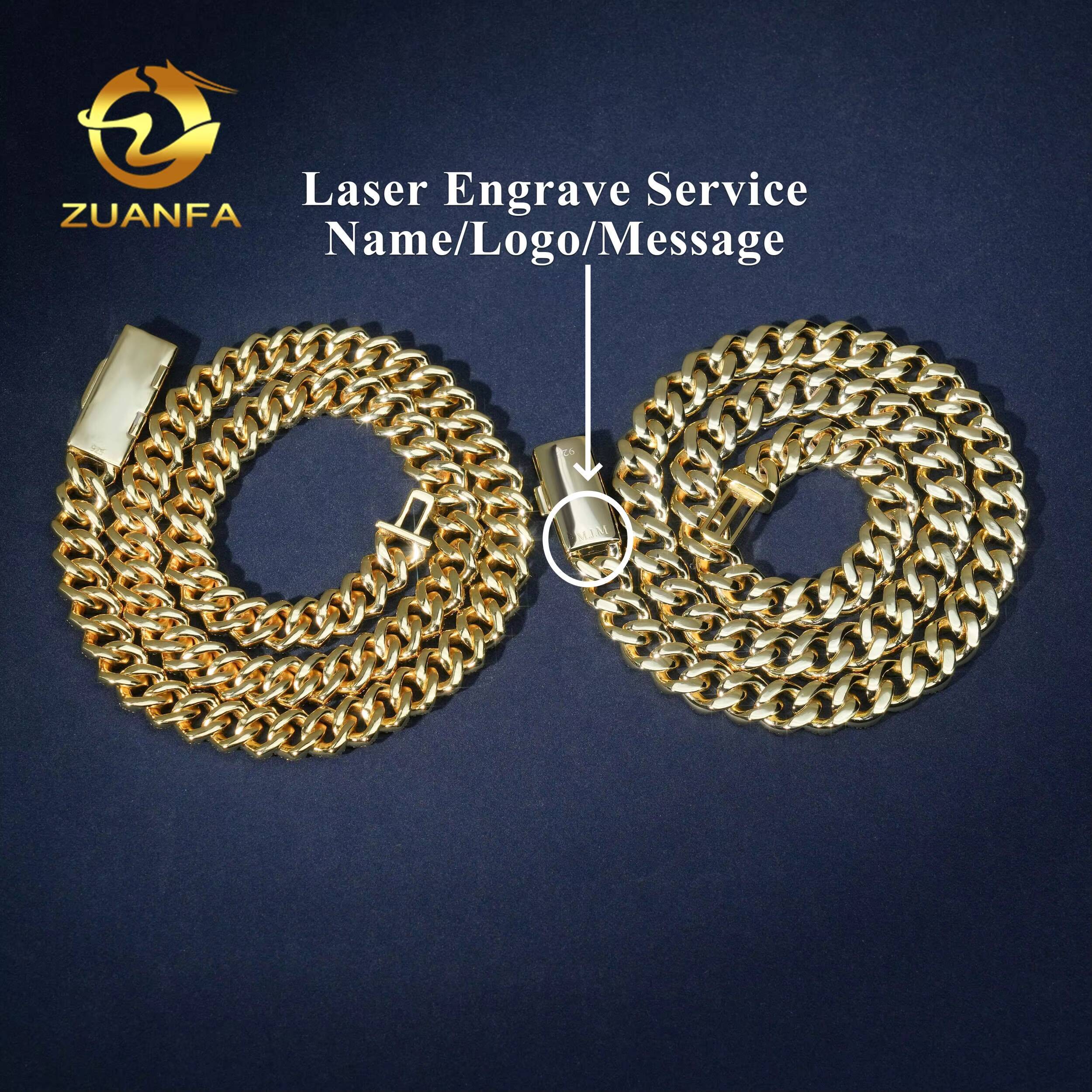 Everyday Moissanite Chain Cuban Links Prong Chain 925 Silver Oval Shape Cuban Link Chain Necklace Rose Gold Plated