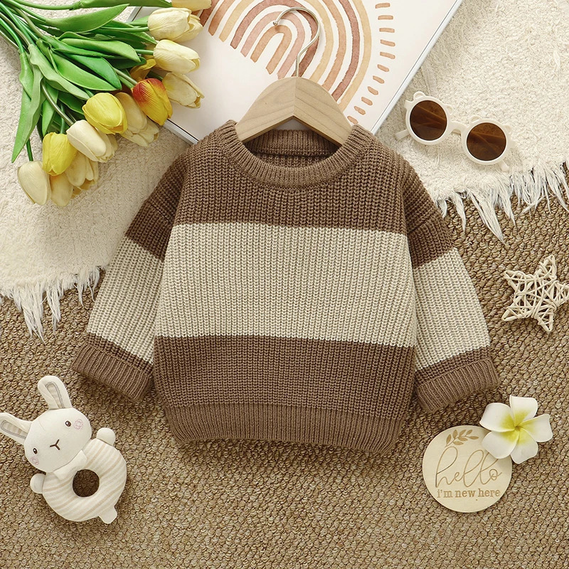 Baby Boys Girls Sweaters Clothes Autumn Winter Knitted Infant Unisex Pullovers Crew Neck Full Sleeves Toddler Knitwear Tops 13Y 251027
