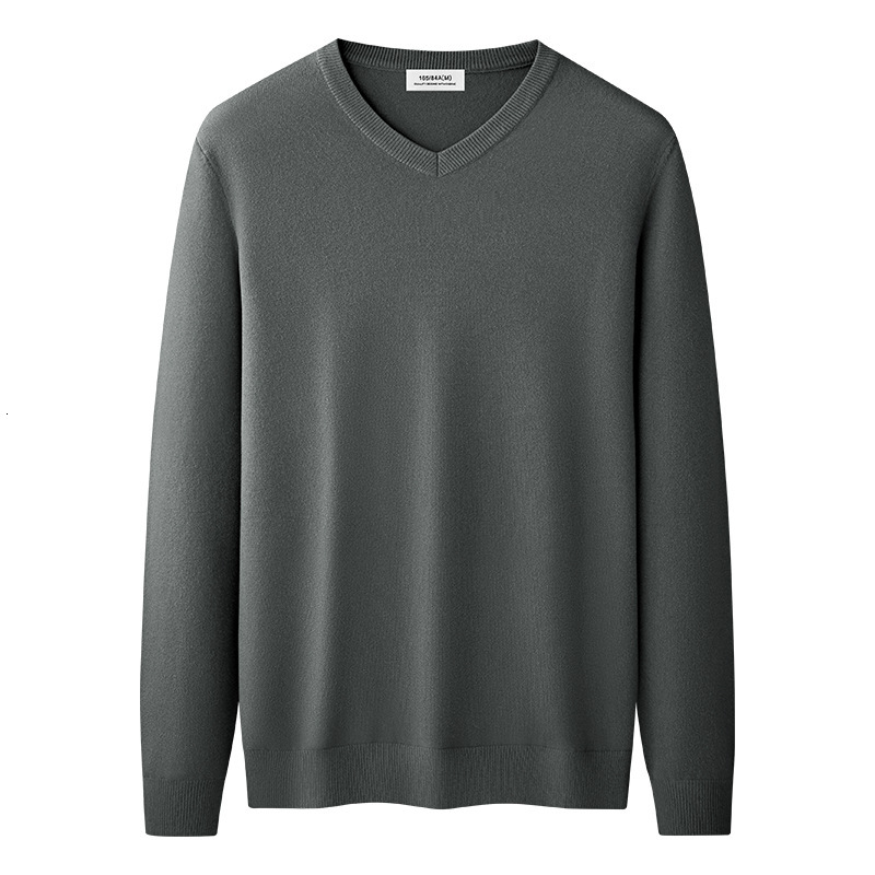 Men's Modal Wool Blend V-neck Sweater With Fleece Lining Thickened Knitwear For Autumn And Winter V-neck Designer Sweater Base Layer