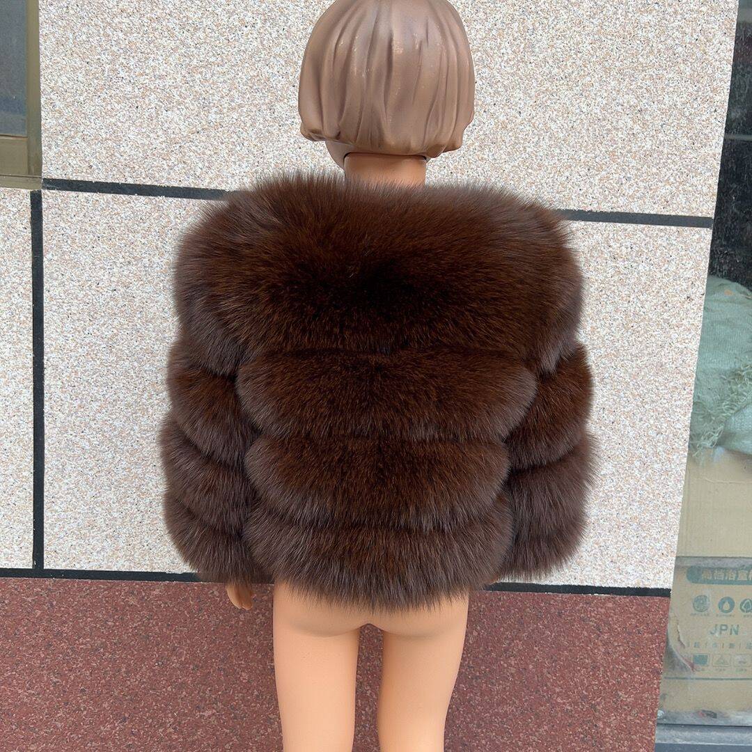 LHXDW Children's fur coat real fox fur childs fur jacket suitable for girls and boys aged 1-13 years old Kids fur jacket universal