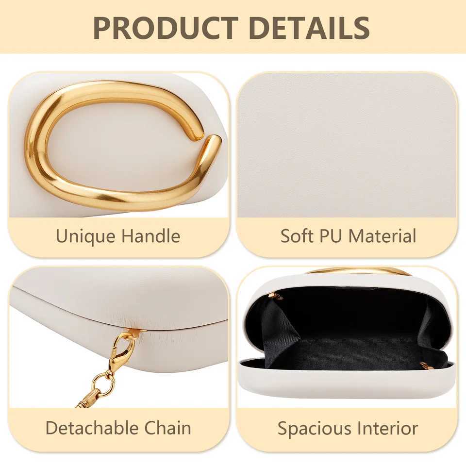 PU Leather Fashion Box Clutch Handbag Women Evening Banquet Bags Wedding Party Chain Crossbody Shoulder Bag Dinner Purses H251027