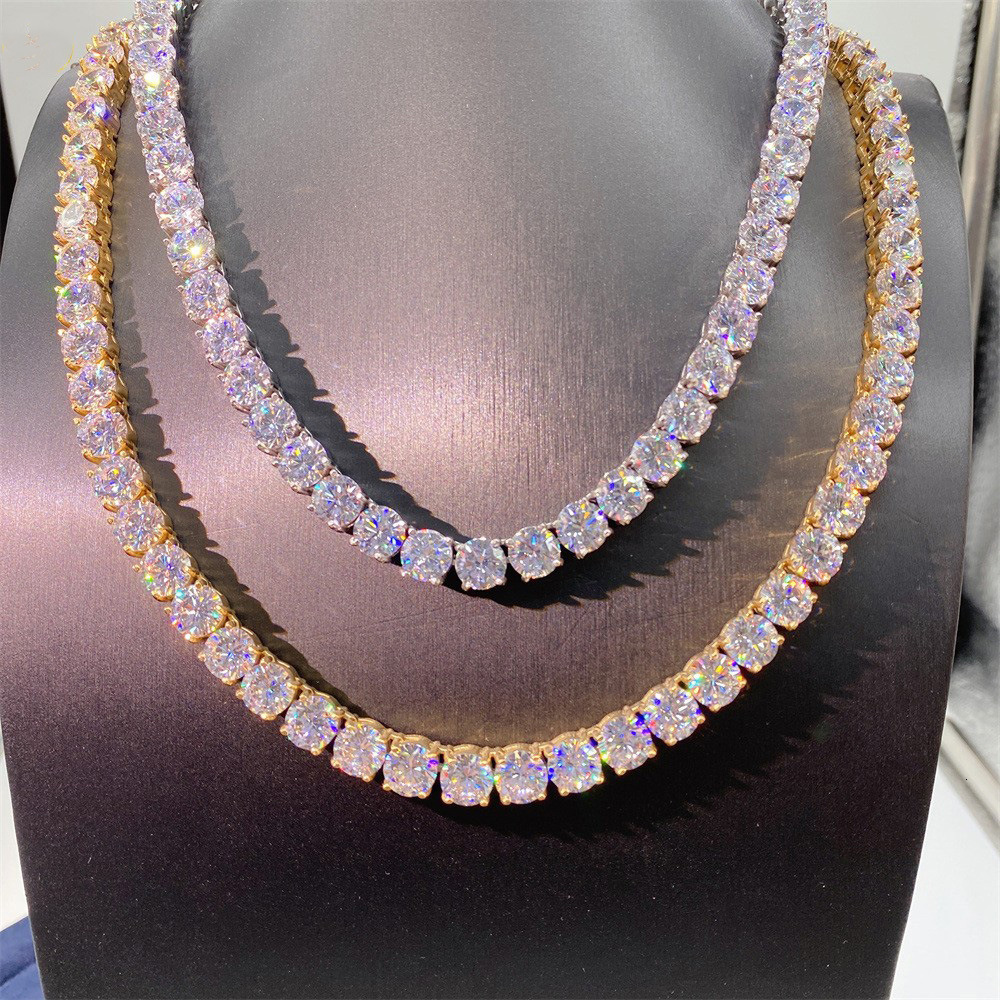 Cheapest 3mm 4mm 5mm 6mm Iced Out Chain Tennis Men White Gold S925 Moissanite Tennis Chain