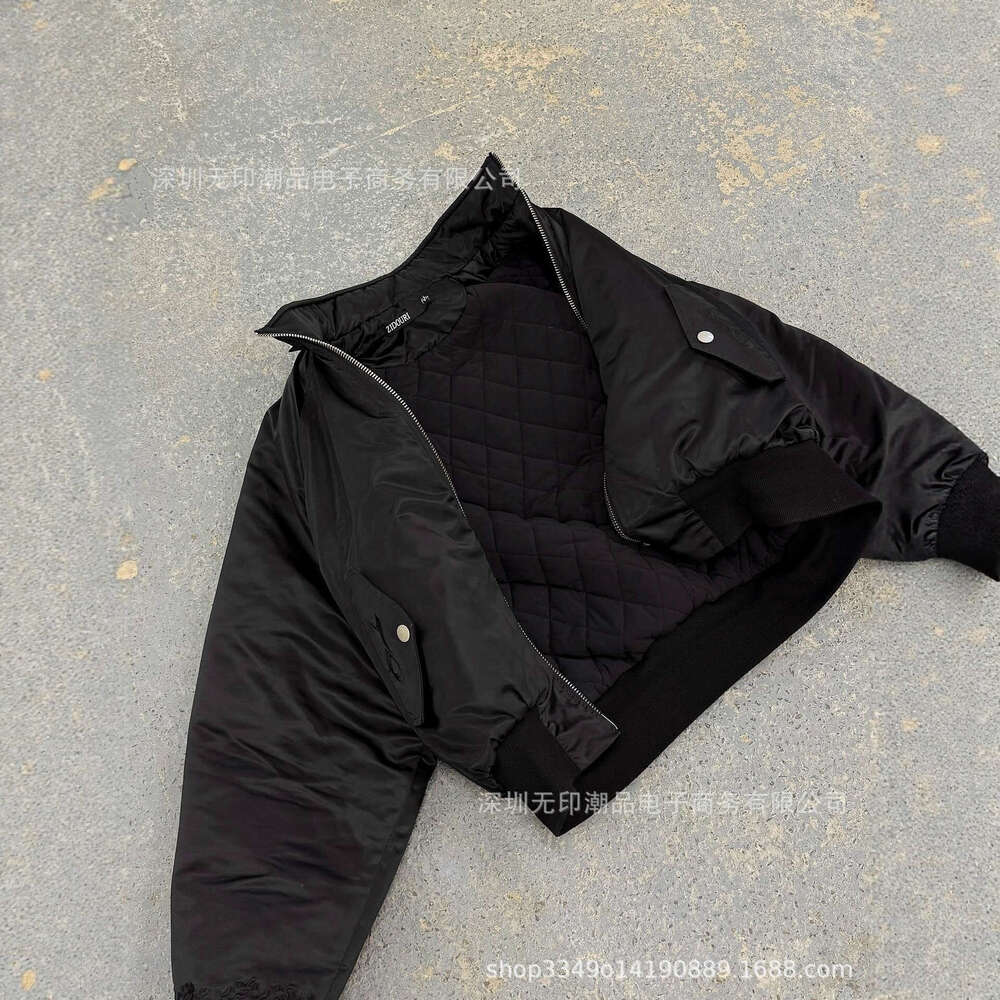 American Street Style Letter Embroidery Pattern Unisex Cool Winter Thickened Jacket