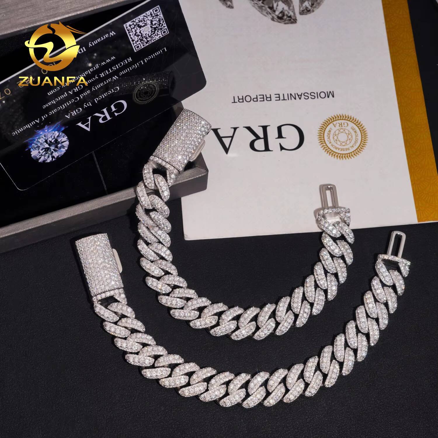 Rapper Jewelry 13mm Moissanite Cuban Link Bracelet 925 Silver Hip Hop Jewelry Iced Out Men Moissanite Bracelet
