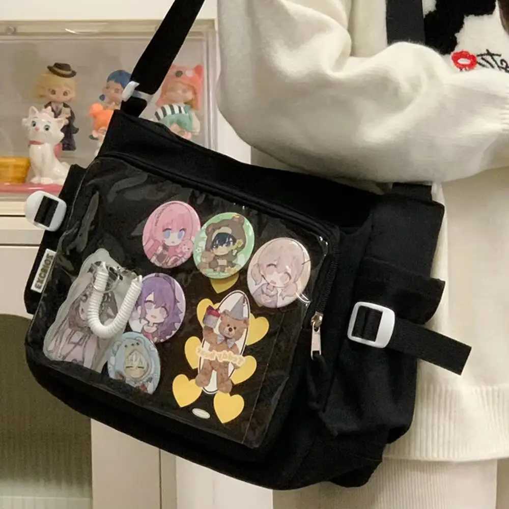 HOT Fashion Japanese Style Transparent Itabag Oneshoulder Crossbody Postman Bags Japanese Designer Preppy Handbag Purse 2025W251028