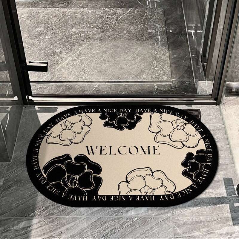 Light Luxury Floral New Diatomaceous Earth Mat Bathroom Water Absorption Quick-Dry Non-Slip Doormat
