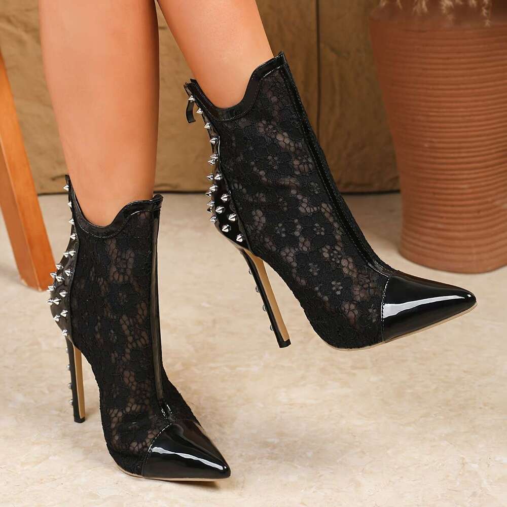 Italian Roman Boots Pointed Toe Stiletto Heels, Slip-Resistant Platform, Easy Zipper Closure, All-Season Formal Casual Shoes EU 35-42 / US Women'