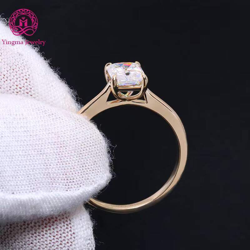 Fine Lab Grown Diamond Ring Solid 9K 10K 14K 18K Yellow Gold D VVS2 Radiant Cut 2CT Lab Diamond Ring for Wedding Engagement