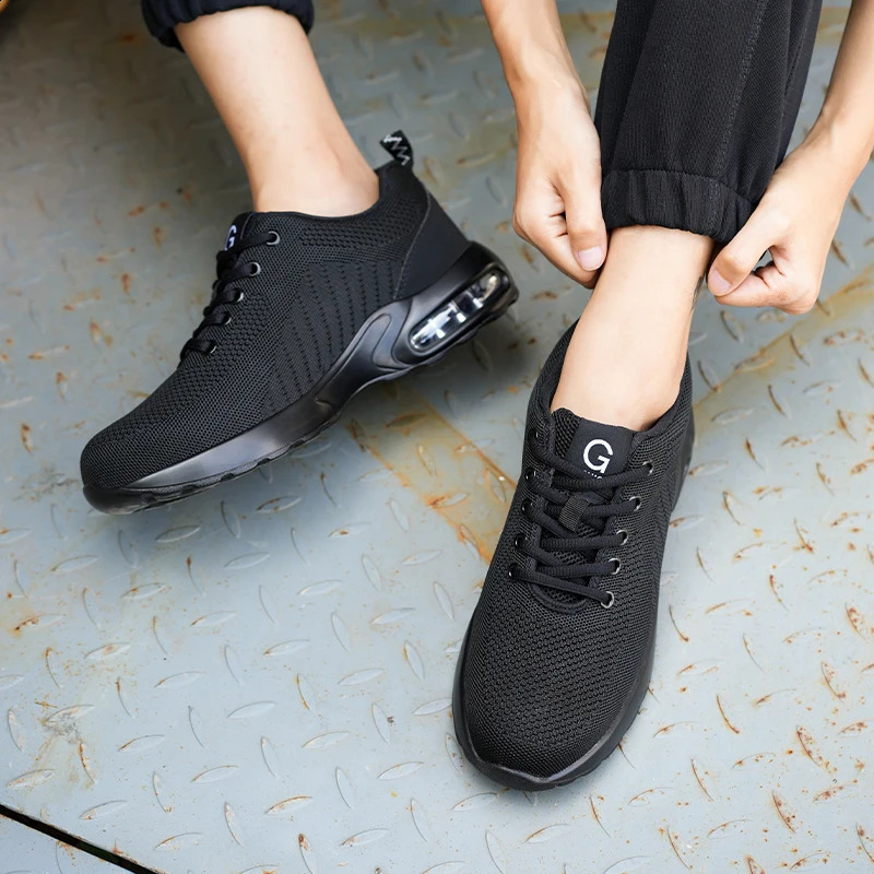 Men Safety Shoes Antismash Antipuncture Work Shoes Mesh Breathable Lightweight Work Sneakers Indestructible Slipresistant 251023