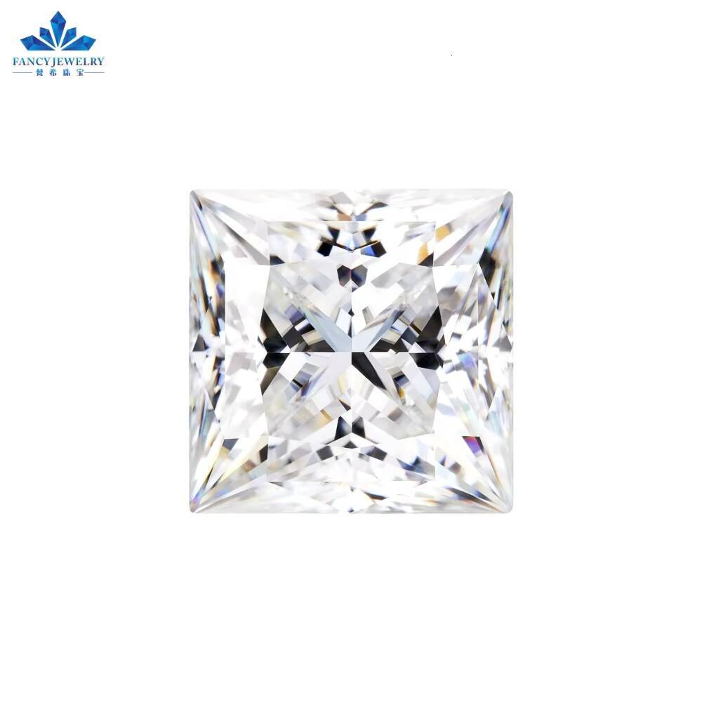 Solid 925 Sterling Silver Princess Cut Ring 2ct Moissanite Lab Diamond Engagement Jewelry 18K Gold Plated VVS Ring Moissanite