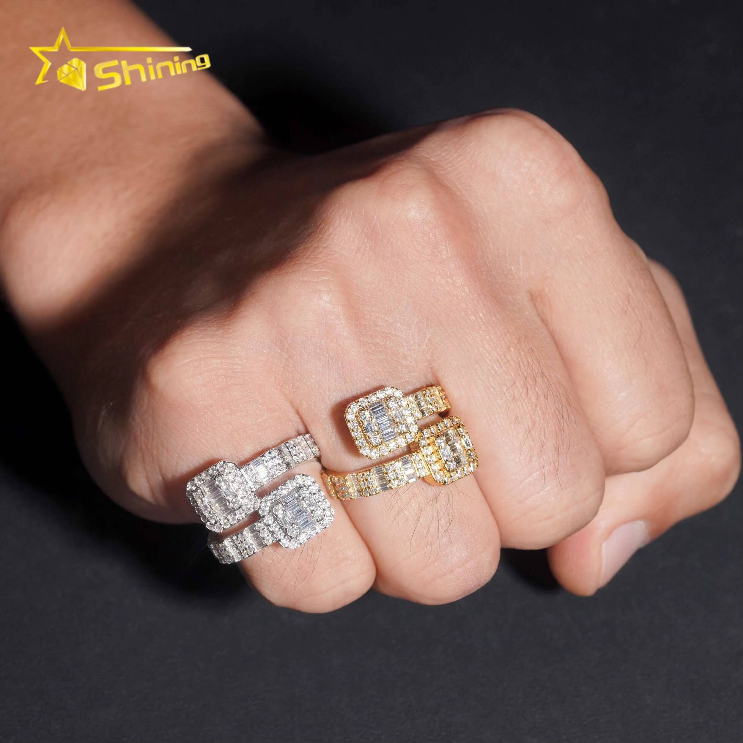 High Quality Iced Out Gold Plated Fashion Jewelry S925 VVS Moissanite Diamond Hip Hop Ring