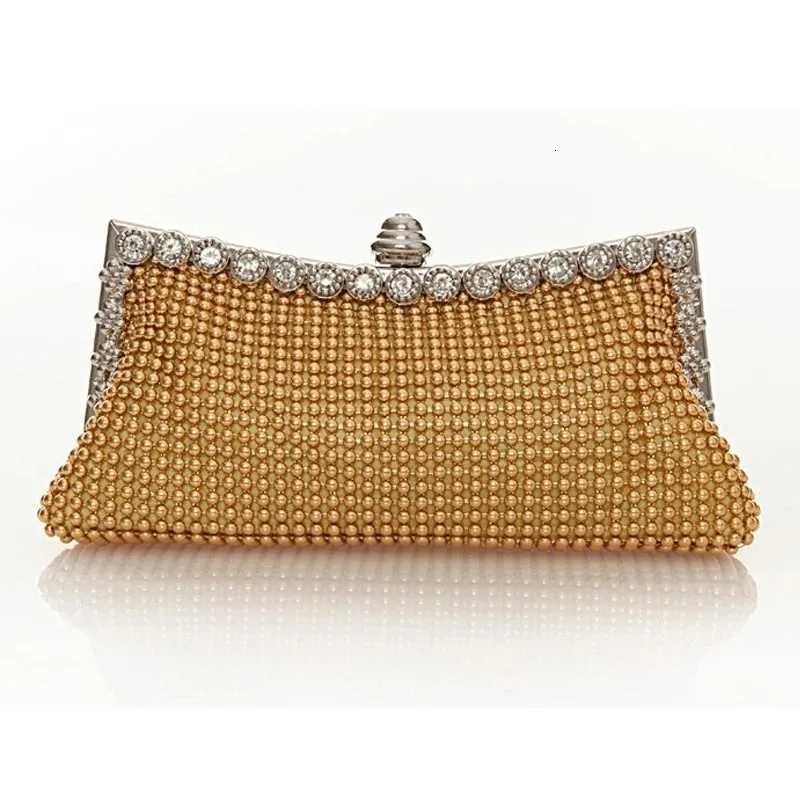 Evening Gold Clutch Bag Glitter Bead DESIGN Elegant Woman Party Bags Vintage Fashion Bridal Purse Silver Handbags Night Bag H251027