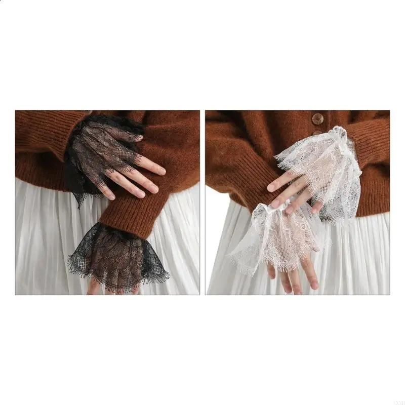 Detachable Wrist Cuffs for Women Wedding Dress Pleated Cuffs Lace Fake Cuffs AXYD 251027