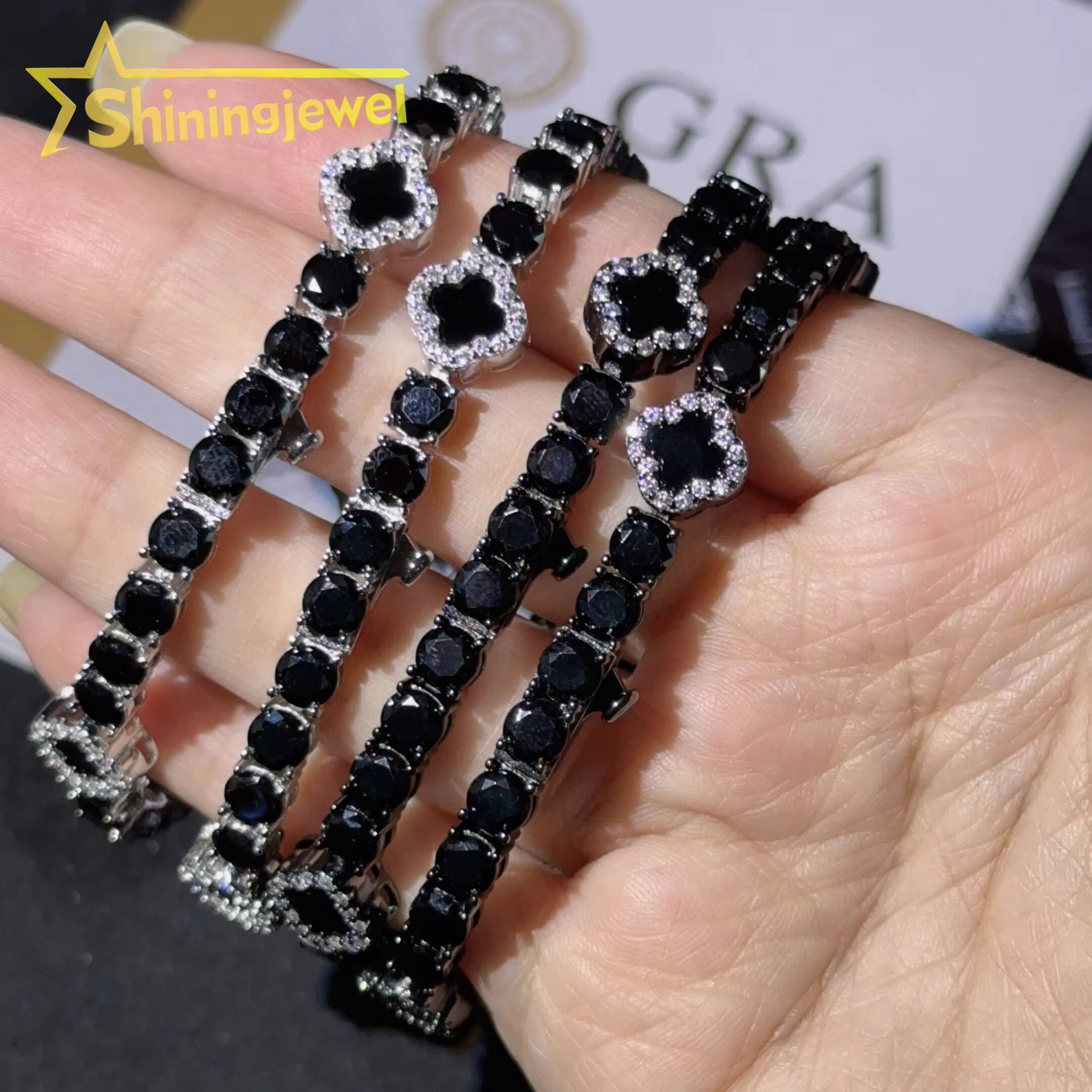 Fashion 3mm 5mm Iced Out Tennis Chain 925 Silver Moissanite Diamond Tennis Necklace Pass Diamond Test Moissanite Bracelet