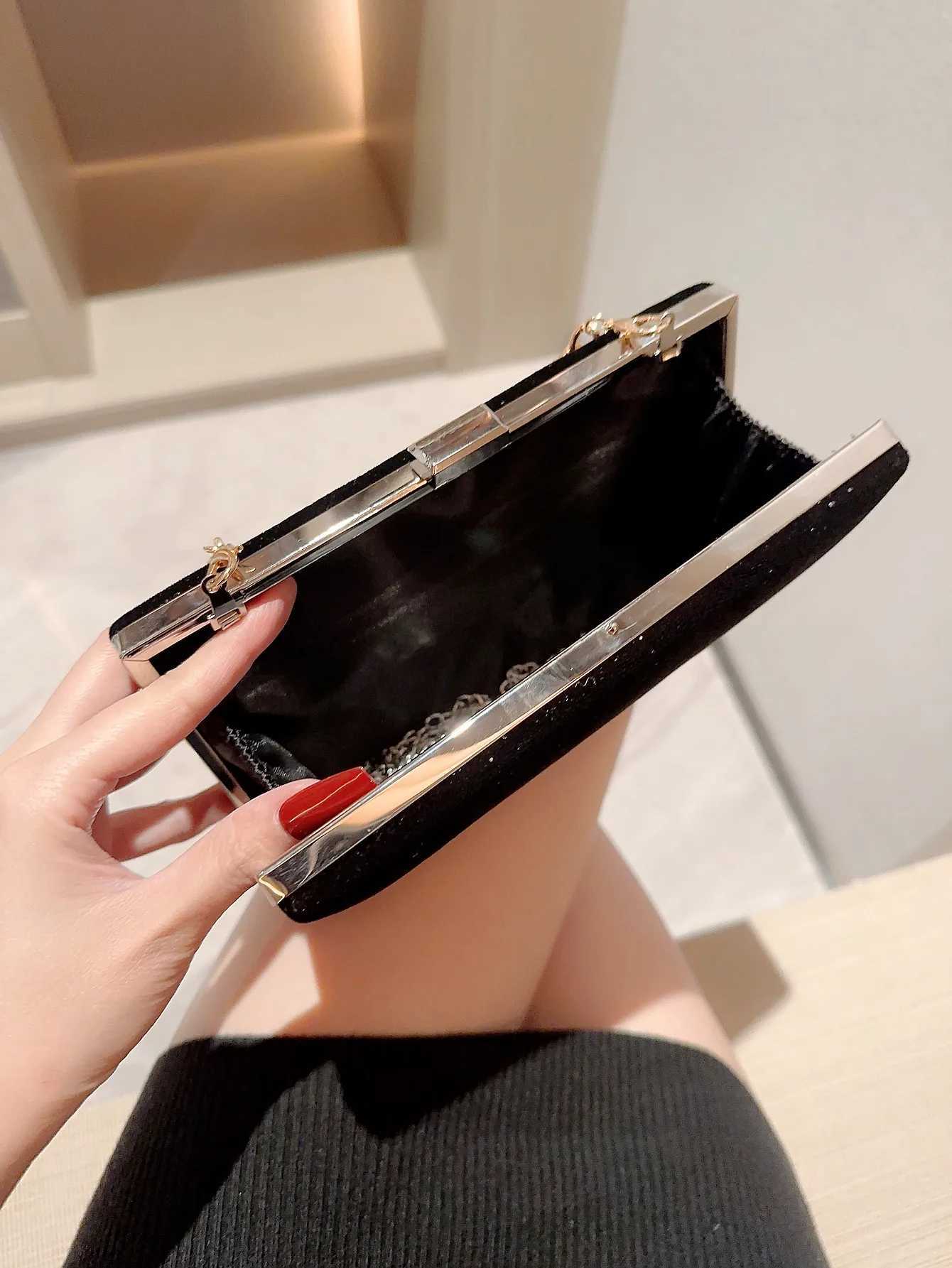 Women Square Evening Bag Shiny sequin Embellished Banquet Bag Handheld Handbag Evening Bag Dress Bag Party Bag Prom Bag Chain Bag H251027