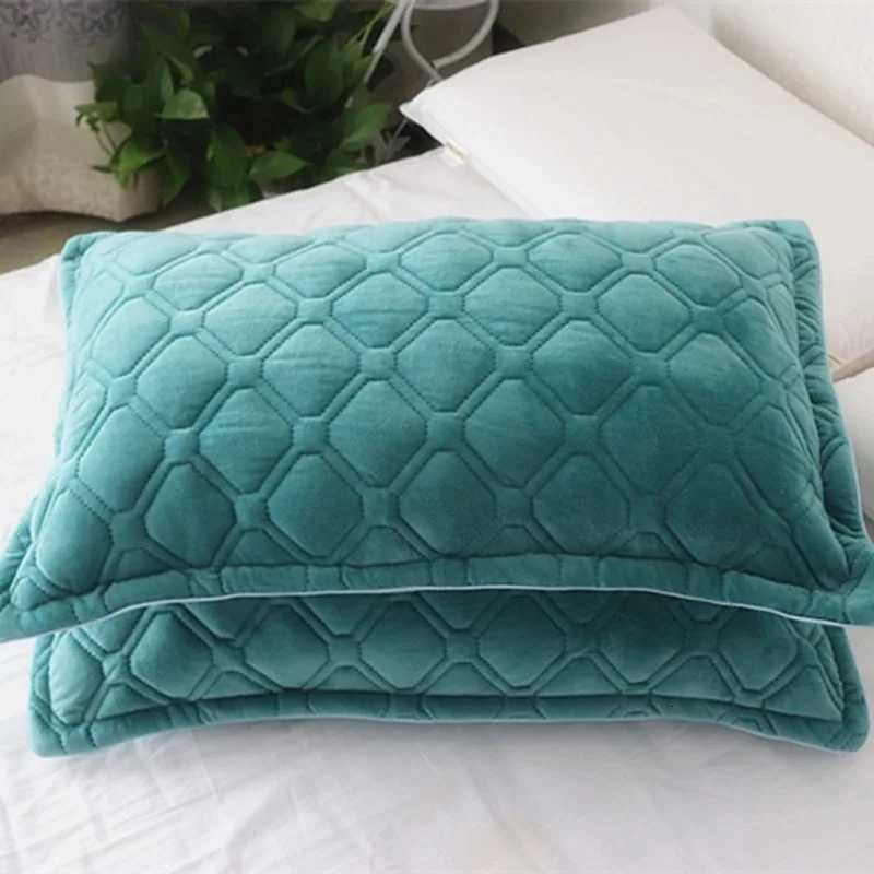 Pillow Case Winter Crystal Velvet case Flannel Thicken Warm Coral Velvet Case Solid Color Bedding Cover 48cmx74cm C251028