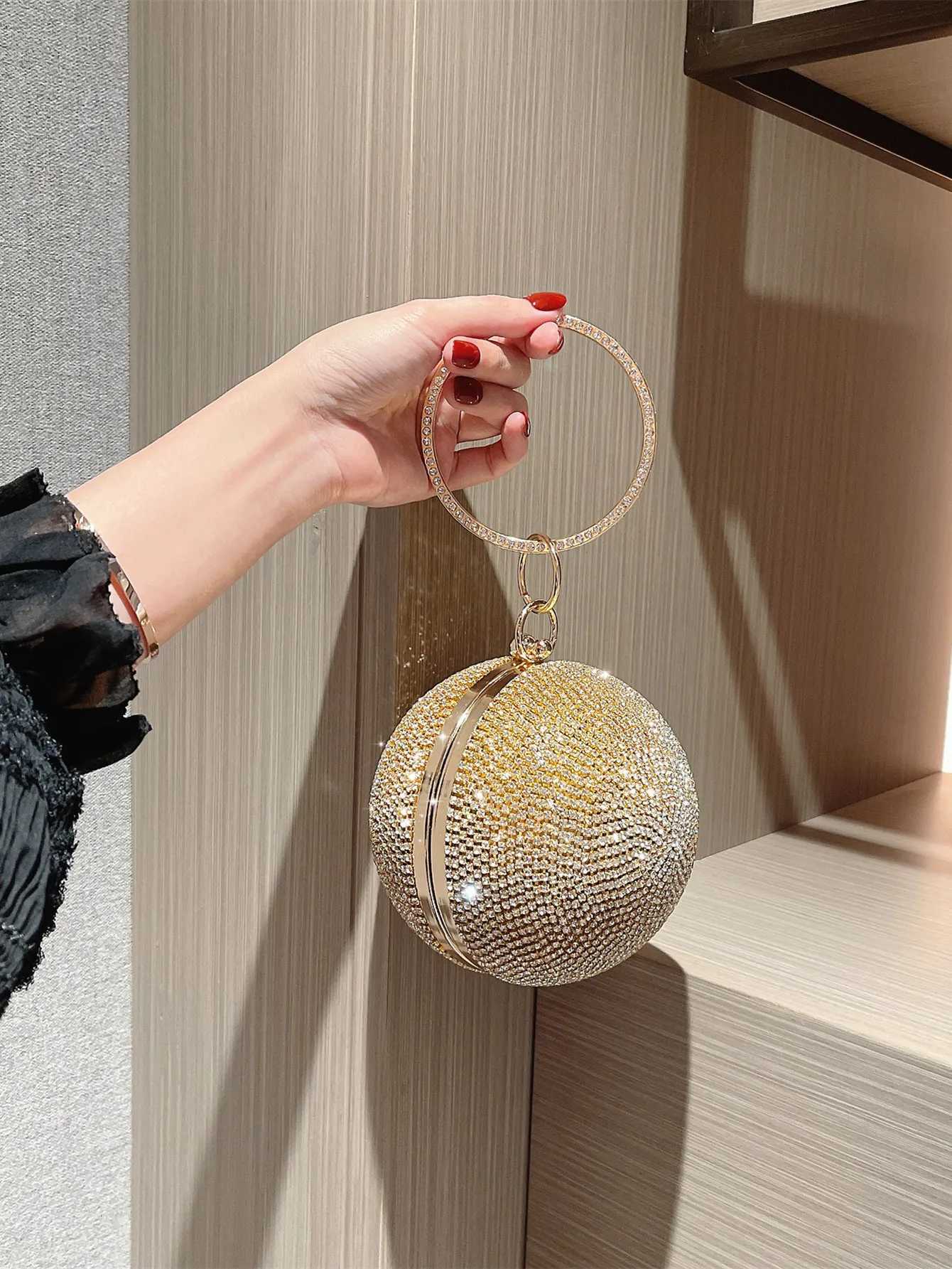 Womens Fashion Ball Sparkling Rhinestone Dinner Bag Full of Diamond Party Bag Clutch Bag Party Bag Prom Bag Evening Bag H251027