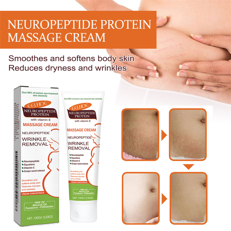 EELHOE Skin Smoothing Soothing Softening Wrinkle Fading Stretch Mark Reducing Neuropeptide Protein Massage Cream with Vitamin E
