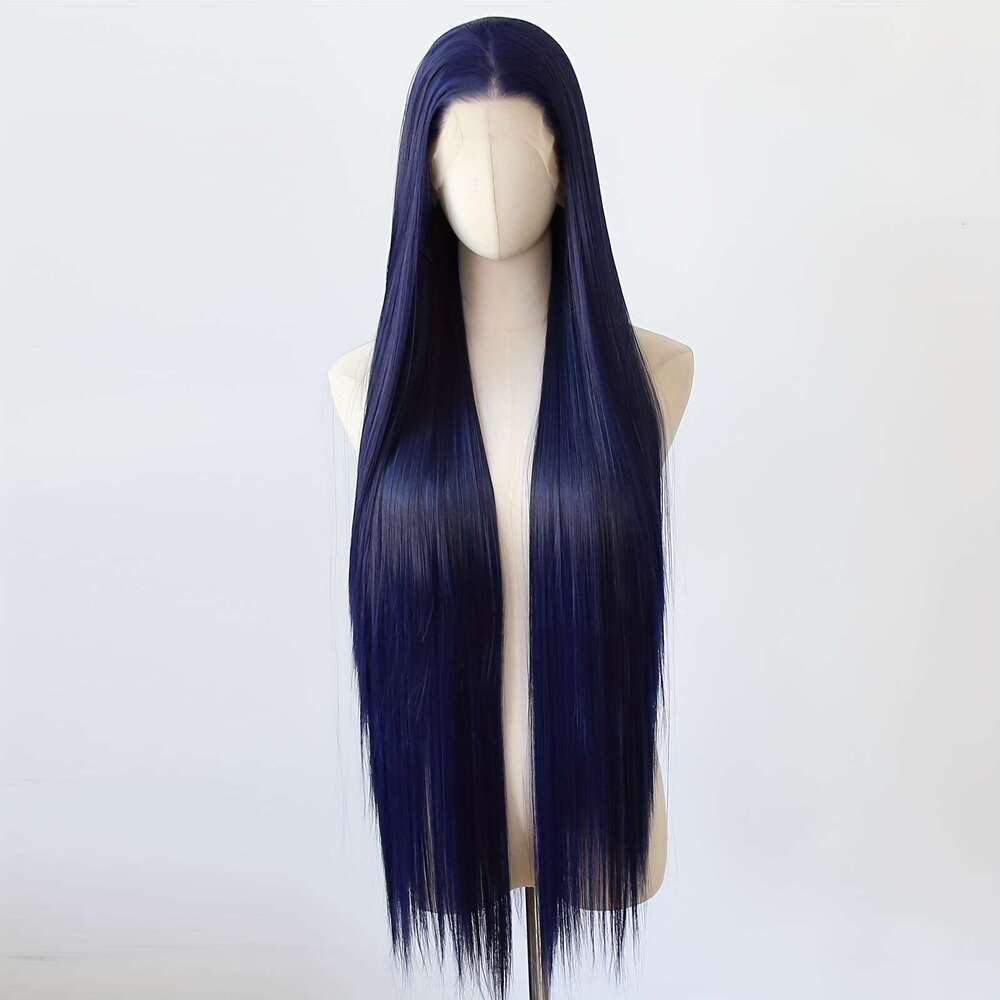 ZIGZAG HAIR 40" Extra Long Straight Front Wig Heat Resistant Up To 356°F, 13X4 Lace Front, Ultra-Sleek Glossy Finish, Voluminous 200% Density Dar
