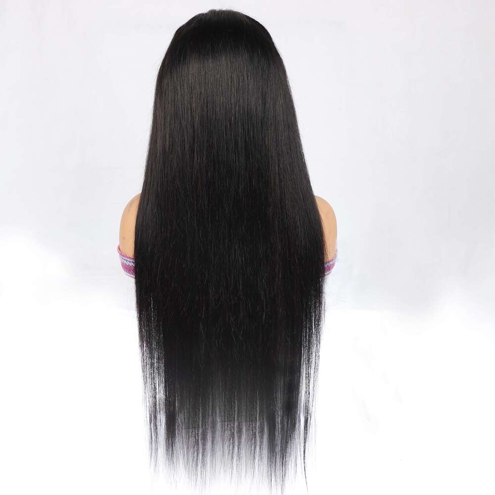 12A High Quality 13X6 Transparent Frontal Wig Pre Plucked Hairline India Remy Straight Lace Front Human Hair Wigs For Women 180% Density Natural Color