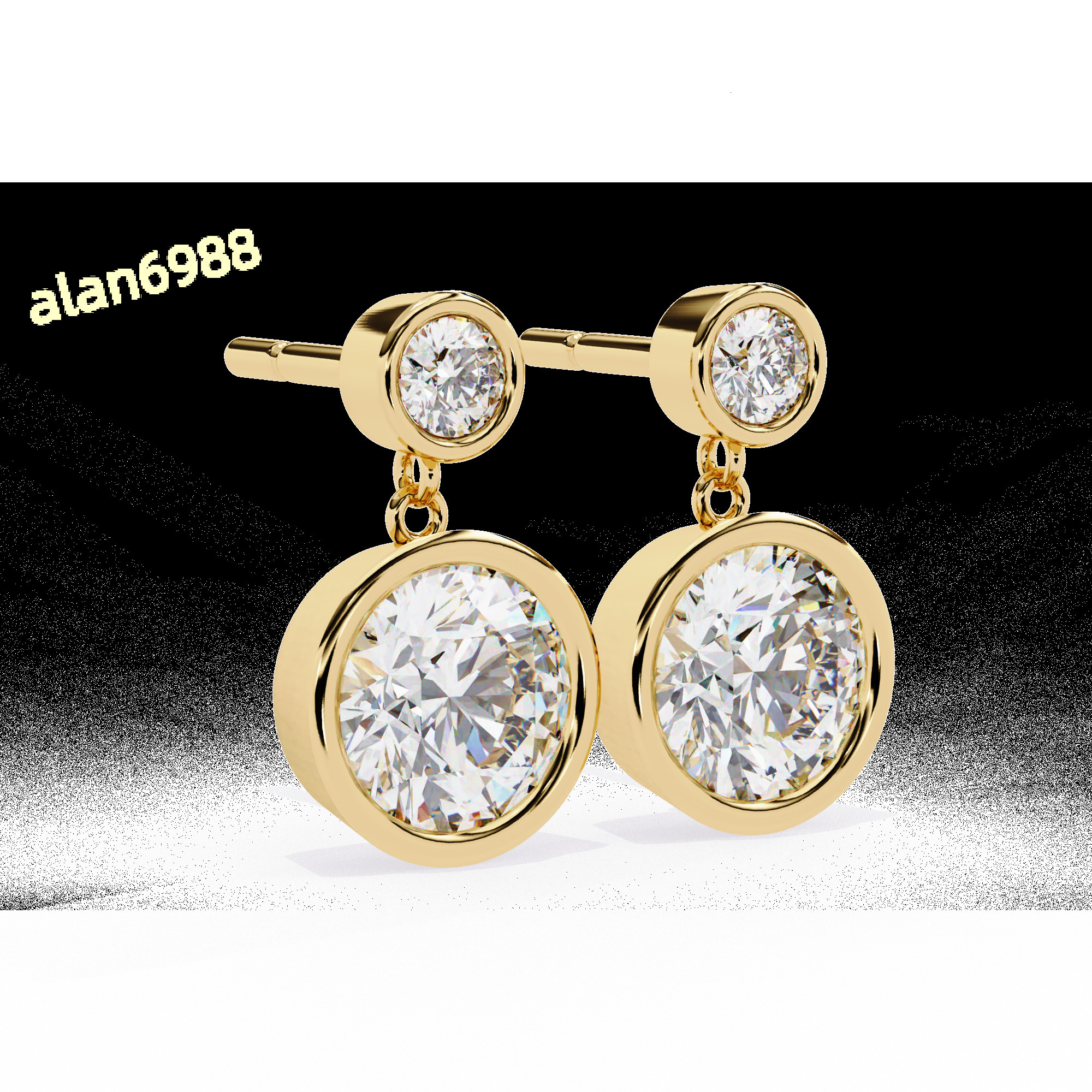 10K White Gold Hoop Earrings With Lab Grown Diamonds Trendy New Luxury Jewelry for Women