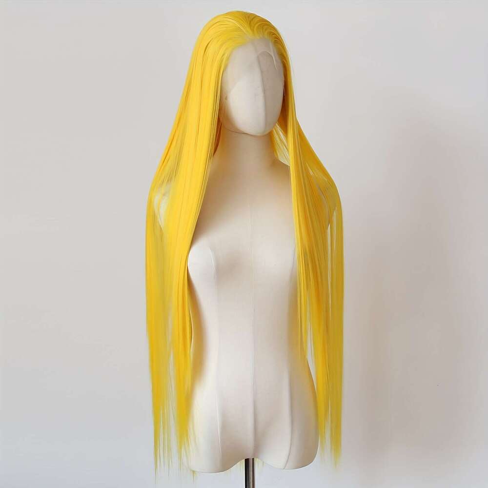 ZIGZAG HAIR 40" Extra Long Straight Front Wig Heat Resistant Up To 356°F, 13X4 Lace Front, Ultra-Sleek Glossy Finish, Voluminous 200% Density Dar