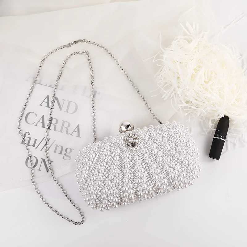 Pearl Dinner Bag with Chain Strap Elegant Shoulder Bag Handheld Evening Dress Bag Marriage Party Storage Bag Trendy H2510271