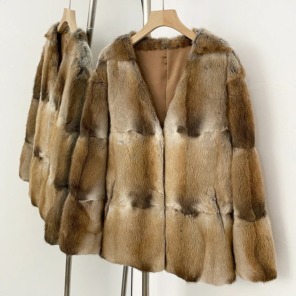 Reality Fur Coat Real Mink Warm Women Winter Vneck Top Clothes Female Natural Jacket Long Sleeves Outerwear Lady 251014
