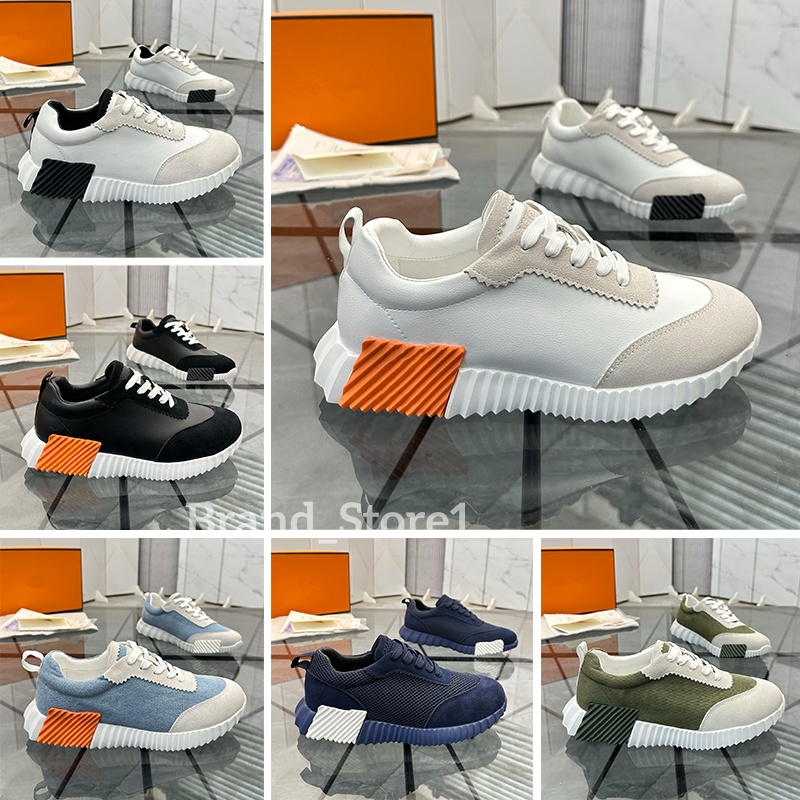Designer Shoes Bouncing Sneakers Suede Leather Trainers Casual Shoes Men Women Trainers Breathable Patchwork Running Shoes nonslip rubber sole Outdoor Sneakers