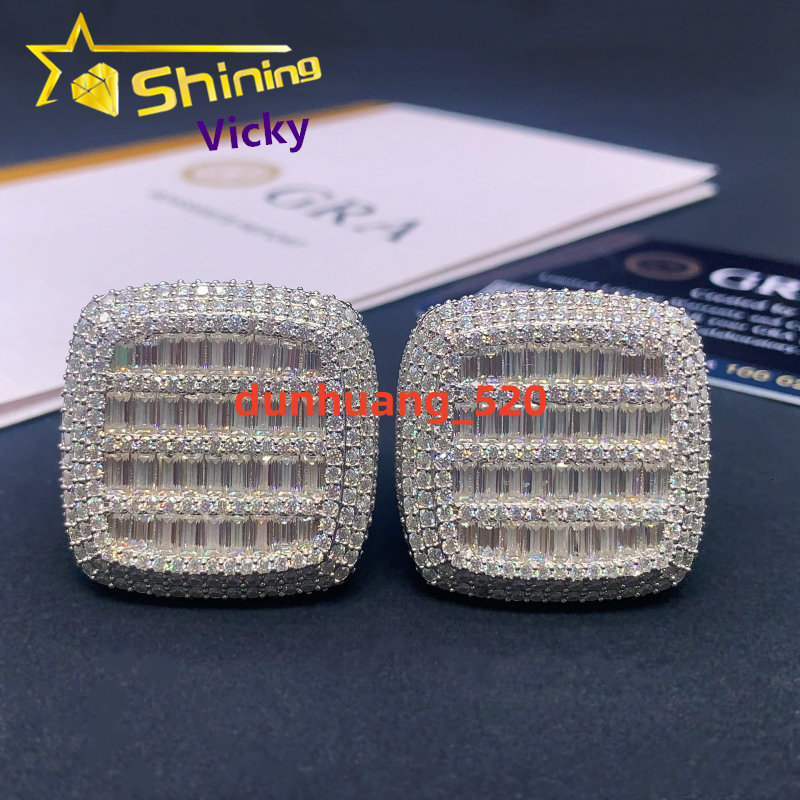 Fine Jewelry Luxury Men Hip Hop Ring Custom 925 Sterling Silver Iced Out Baguette Moissanite Diamond Ring