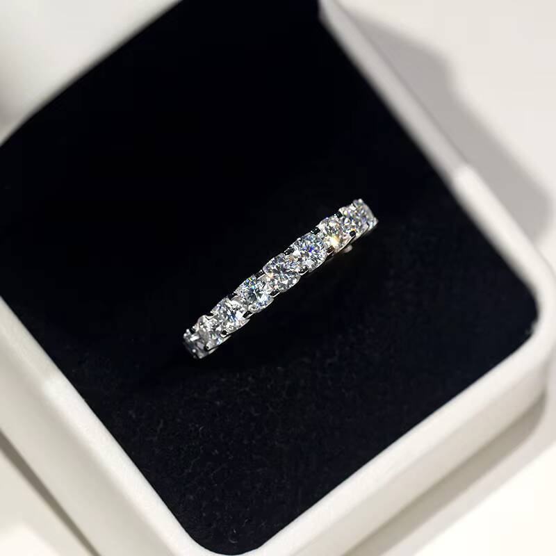 Fashion Jewelry Rings GIA Certificate 35mm 55mm 925 Sterling Silver Mosan Wedding Ring Ladies Ring