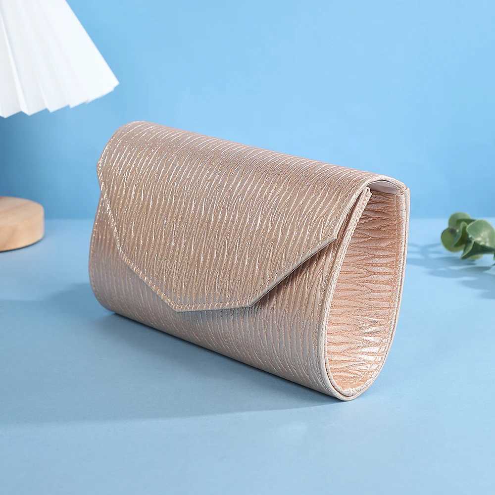 Ladies Bright Flash Textured Square Clutch Purse Trim Strip Dinner Bag for Party Bridal Evening Handbag Dress Accompaniment H251027