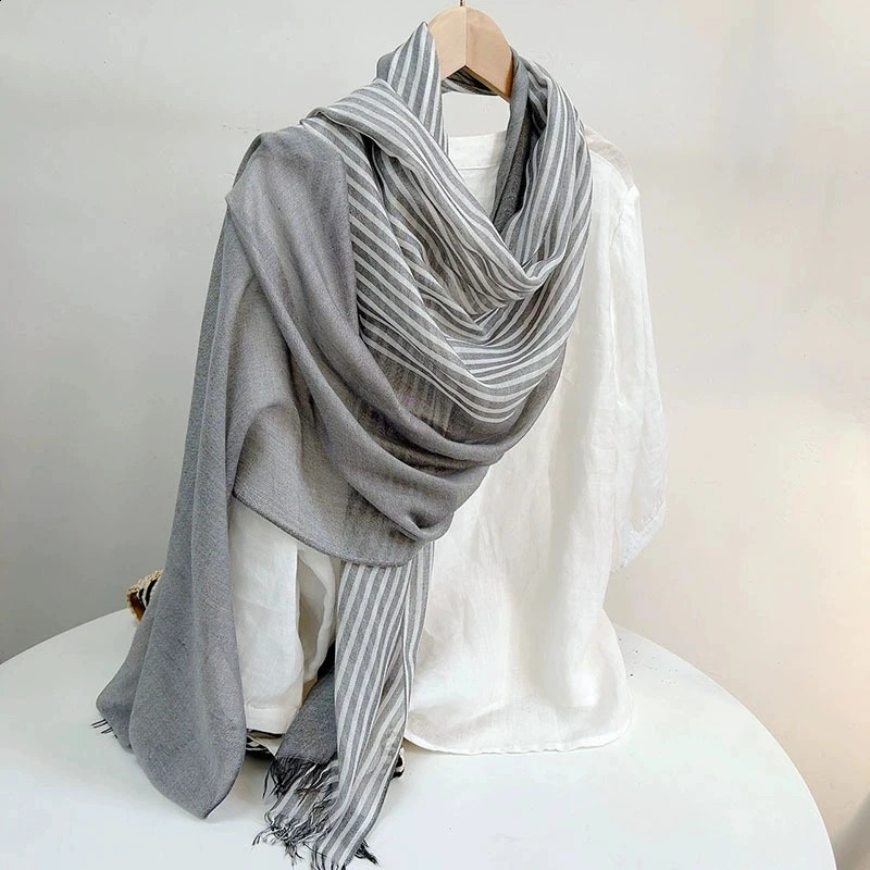 73200CM Soft Modal Striped Men and Womens Cotton Scarves for Spring and Summer Sun Protection Shawl Scarf 251027