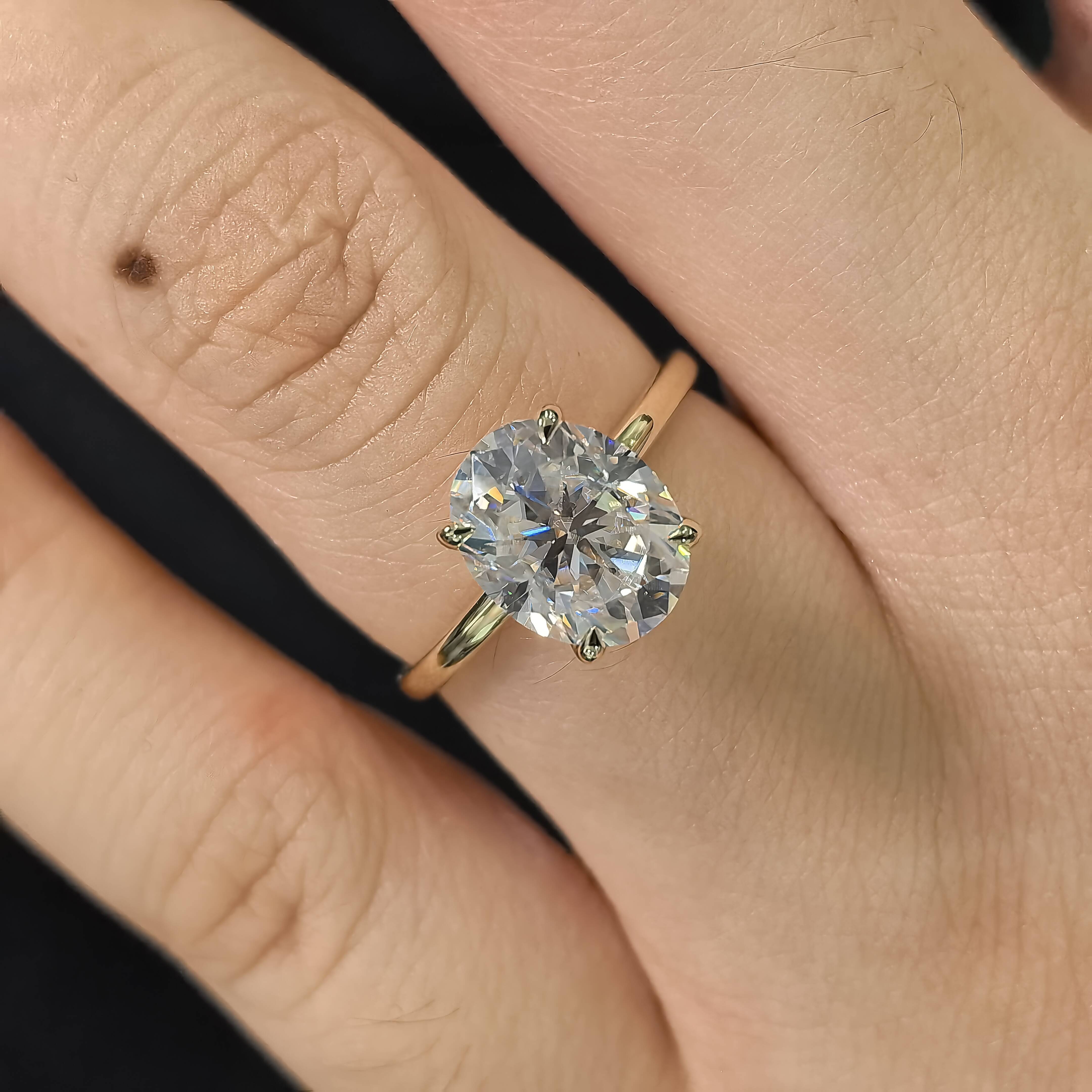 Solitaire Labgrown Diamond Igi Certified Wedding Rings Vvs d Oval Pear Emerald Cut Pure Gold Engagement Synthetic Diamond Ring