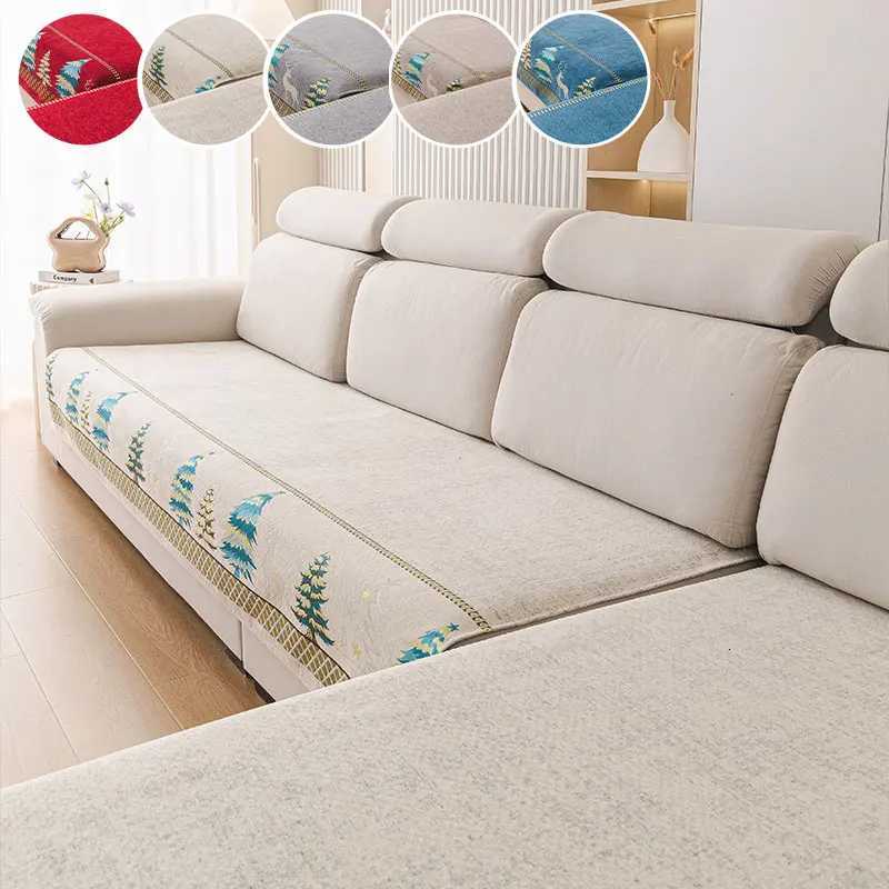 2PCAutumn and Winter Chenille Sofa Cushion Christmas Tree Festival Atmosphere Anti slip Combination Sofa Cushion C251028
