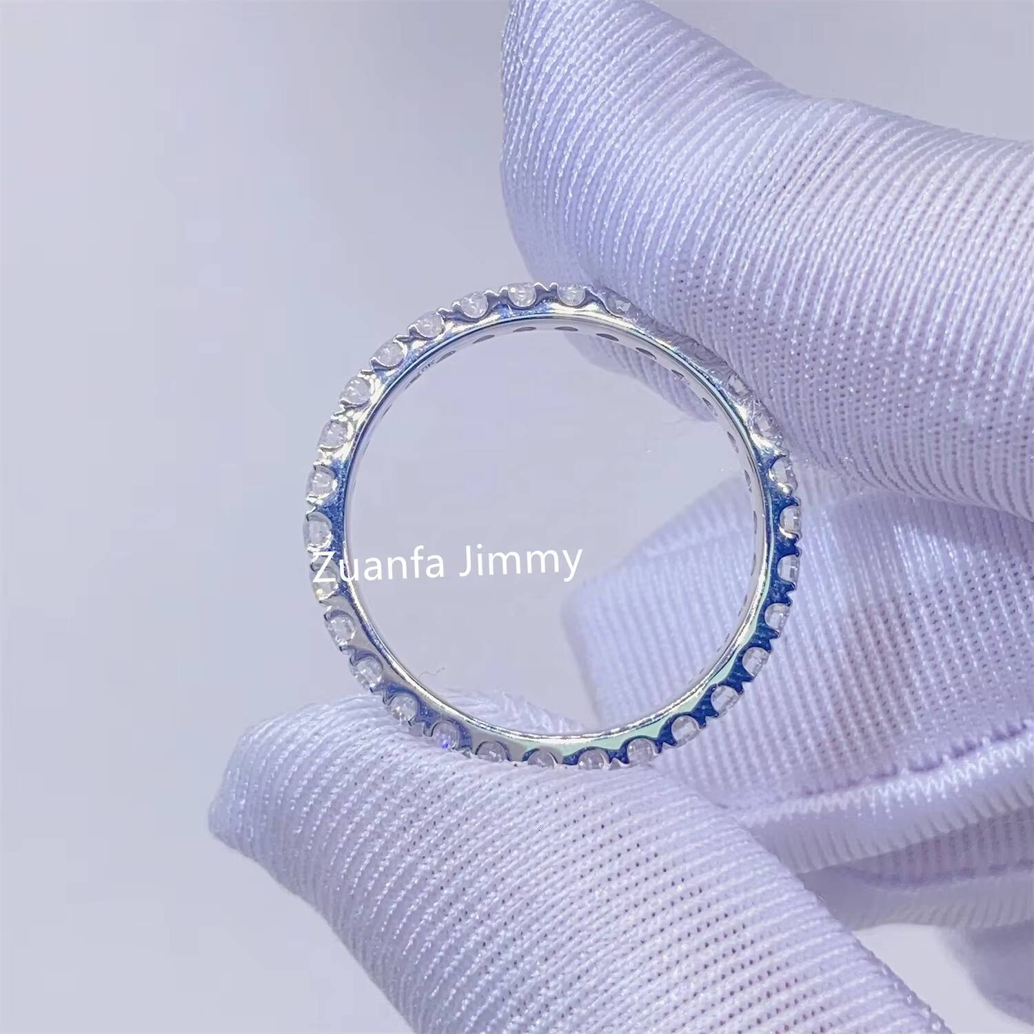 Customized Bridal Jewelry 10k Real Solid Gold 2mm VVS1 Moissanite Engagement Ring Wedding Band Ring