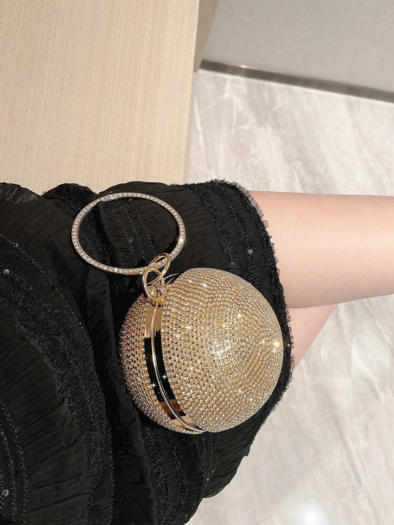 Womens Fashion Ball Sparkling Rhinestone Dinner Bag Full of Diamond Party Bag Clutch Bag Party Bag Prom Bag Evening Bag H251027