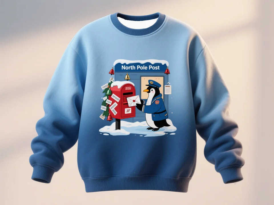 Sanrio Christmas Themed 3D Print Mens Crewneck Sweatshirt Soft Warm Winter Pullover with Holiday Graphics Cozy Seasonal Apparel L251028