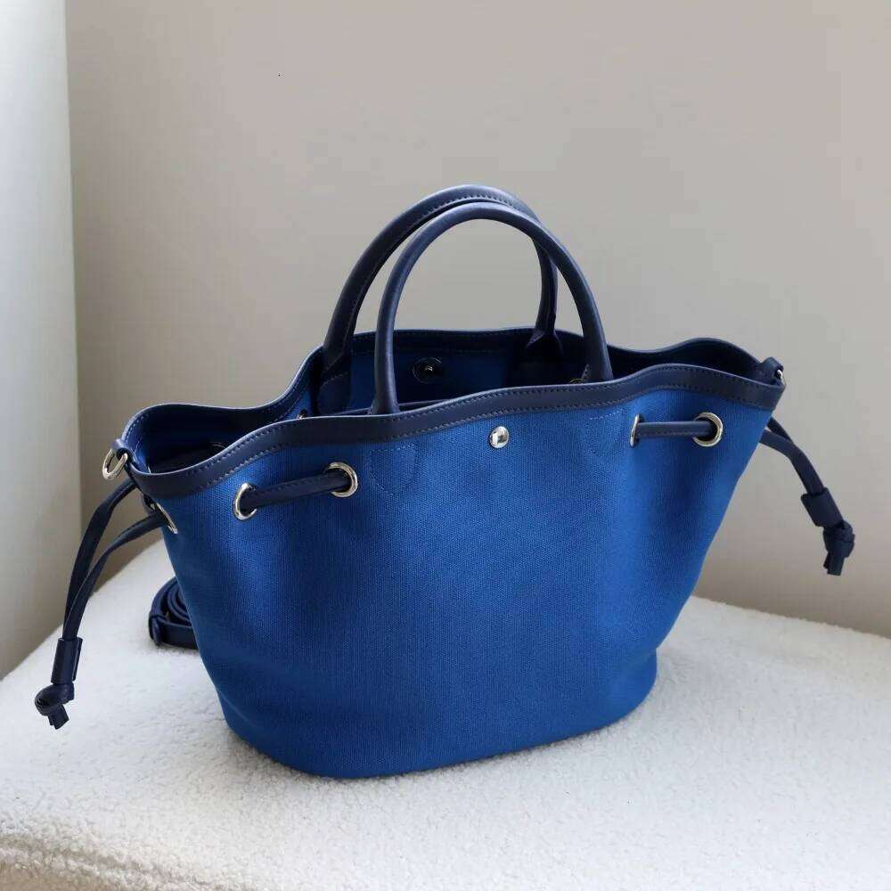 Designer Bags Large Capacity With Cow Leather Bundle Tote Fashionable Commuter Vegetable Basket Portable Canvas Bag Hot Selling