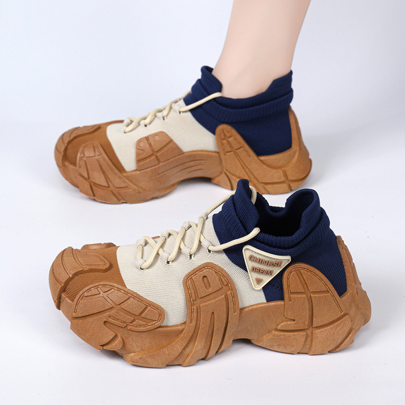 New Socks Women's Sneakers 2025 New Summer Daddy Lightweight Fly Weave Stretch Breathable Slip-On Shoes