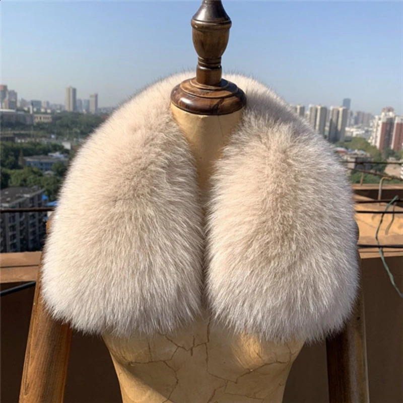 Fox Fur Collar Winter Fur Scarf For Coat Short Scarves Natural Fur Scarf for Women Genuine Square Collar Short Muffler 251023