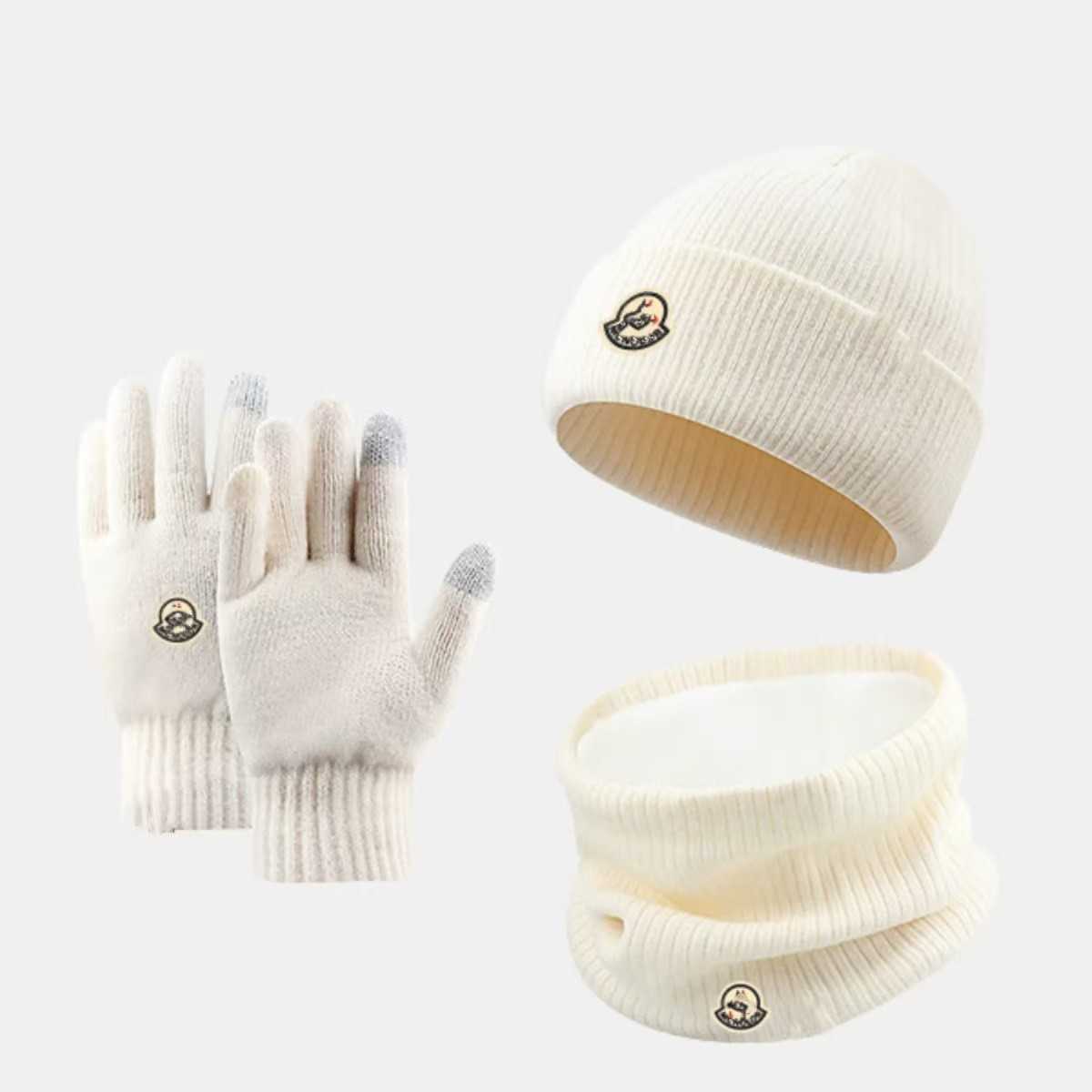 2024 New Winter Warm Knitted Wool Thickened Gloves Hat Scarf Threepiece Set H251028
