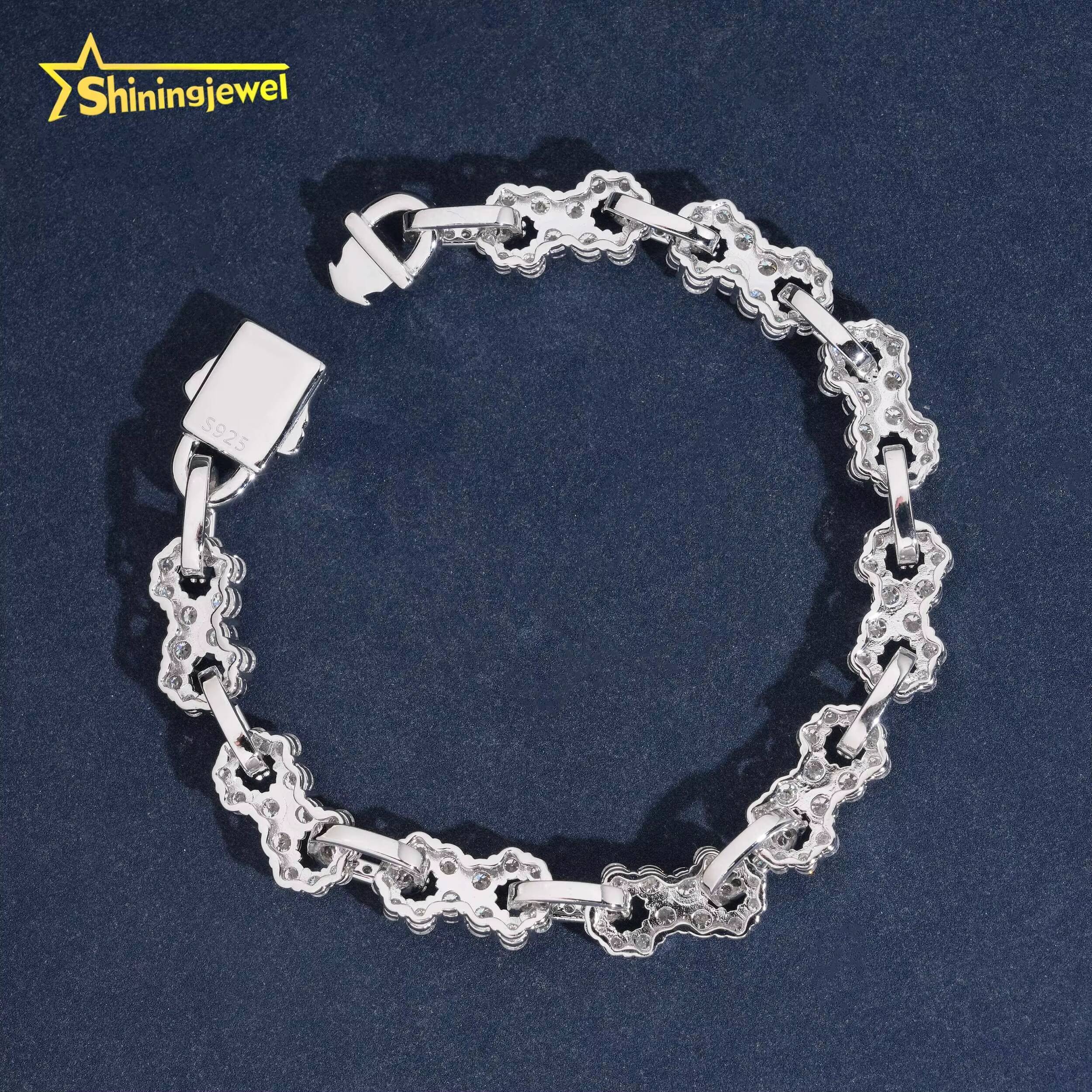 85mm Iced Out Infinity Bracelet VVS Moissanite 925 Silver Fine Hip Hop Moissanite Jewelry Tennis Chain Diamond Bracelet