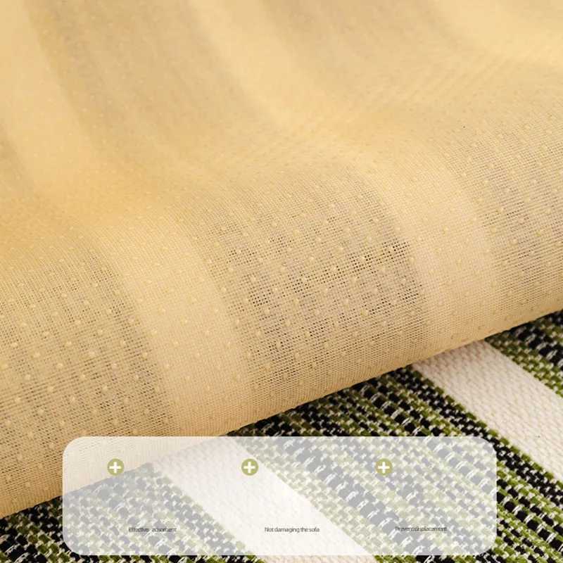 Stripe Chenier Sofa Cushion with Fur Balls Irregular AntiSlip Sofa Cover for Living Room Cozy WearResistant Couch Slipcover C251028