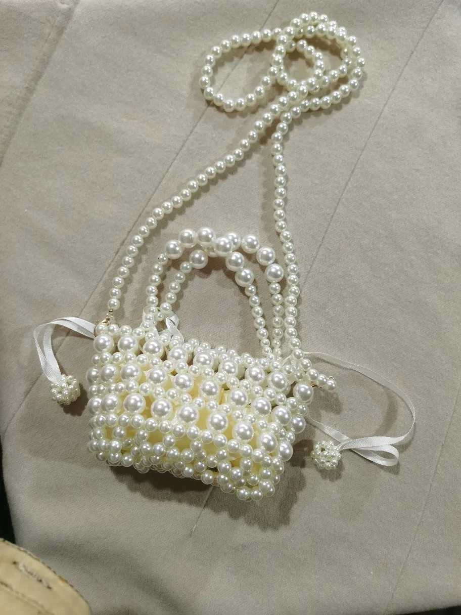 Noble HighQuality Trendy Crossbody Bag HandWoven Pearl Beaded Shoulder Bag for Women Fashionable Hand Bill Carrier H251027