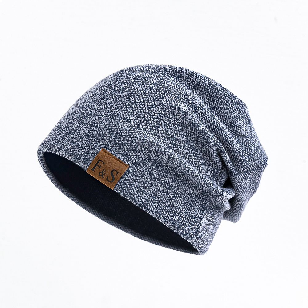 Winter and autumn pullover hat casual and loose knit hat with leather label suitable for both men and women outdoor head cap 250916