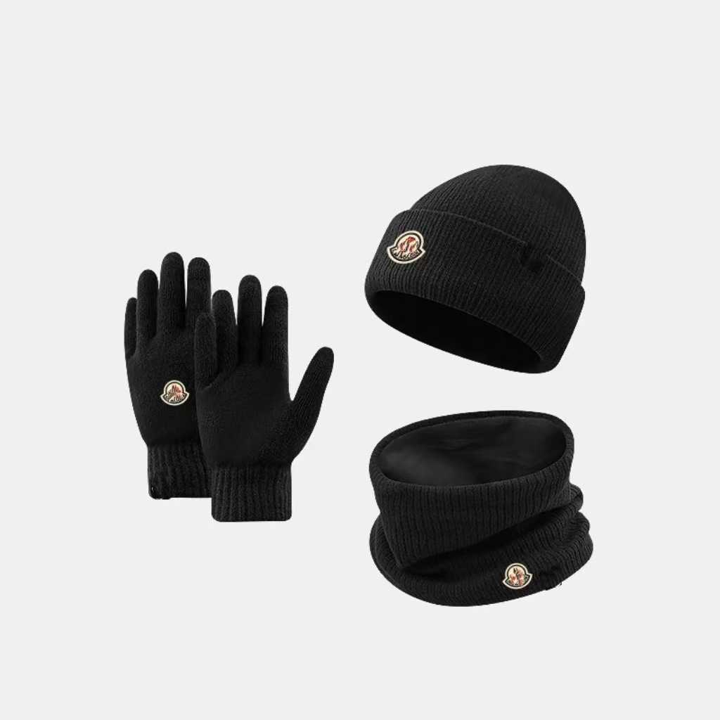 2024 New Winter Warm Knitted Wool Thickened Gloves Hat Scarf Threepiece Set H251028